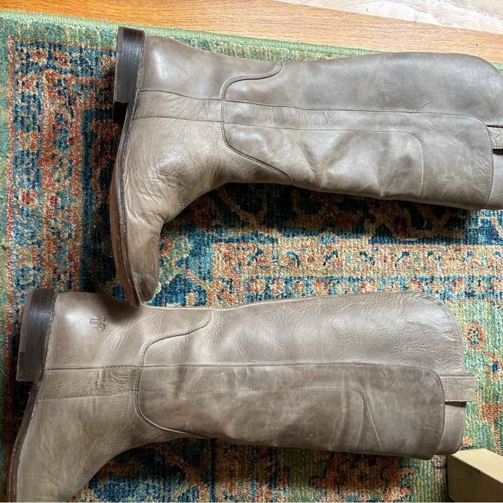 Frye Paige Tall Riding Boots size 7 extended calf gray. Worn 2-3 times. Like new